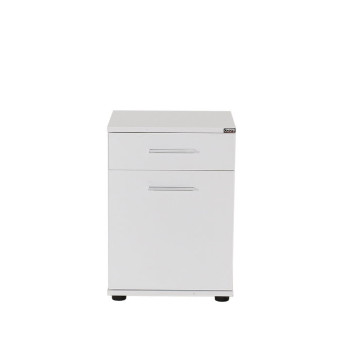 Hanah Home Kmd-511-Bb-1 Mesilla de Noche Blanca 40x57x39cm con Cajón para Dormitorio Elegante y Sereno